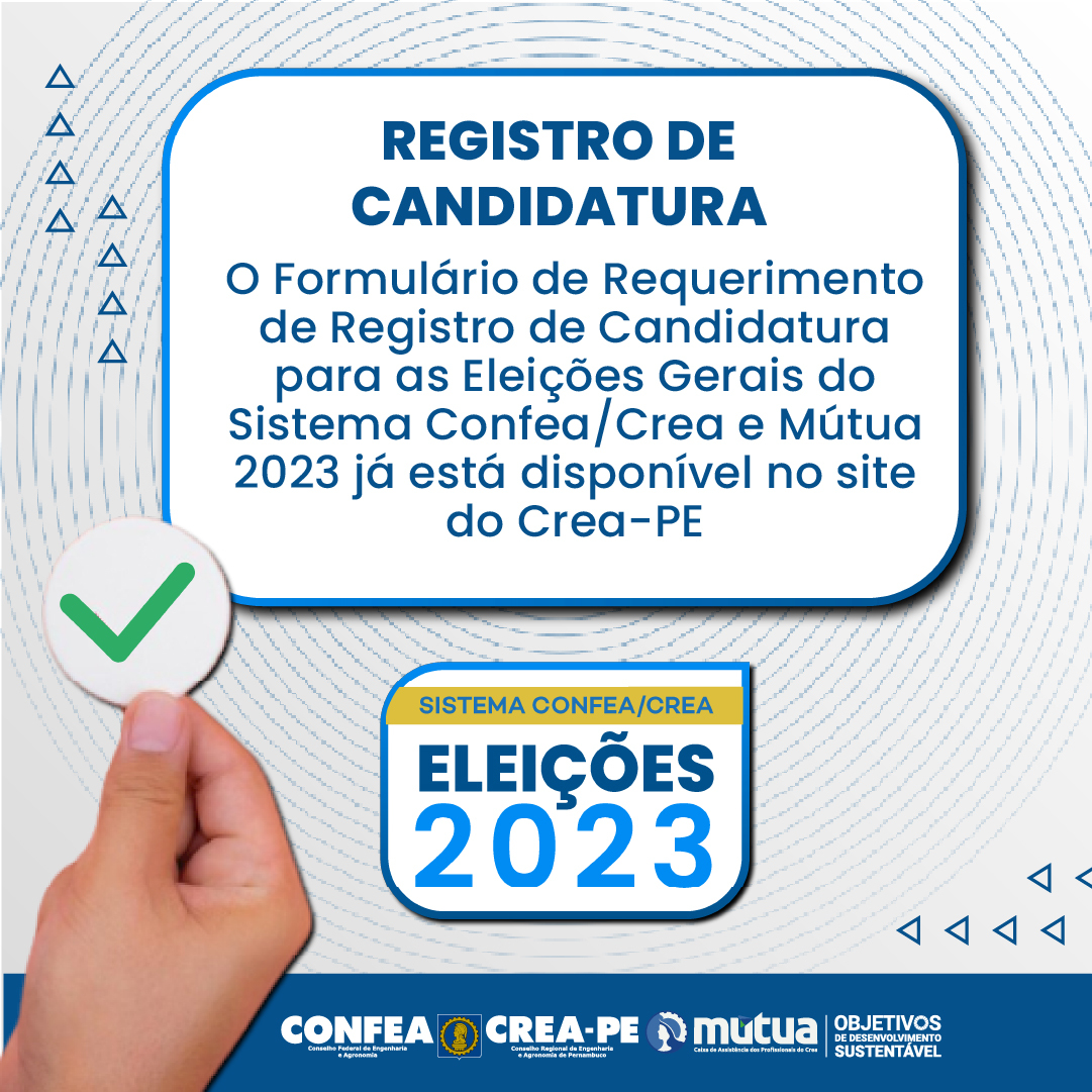 Formulário de Registro de candidatura para as Eleições 2023 do Sistema