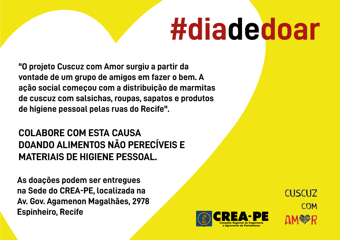 Campanha Beneficente – Cuscuz com Amor - Crea-PE