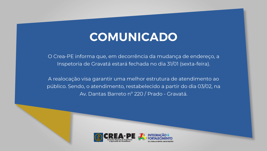 Comunicado endereço